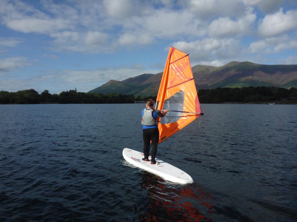 Windsurfing on Derwent Water Windsurfing on Derwent Water